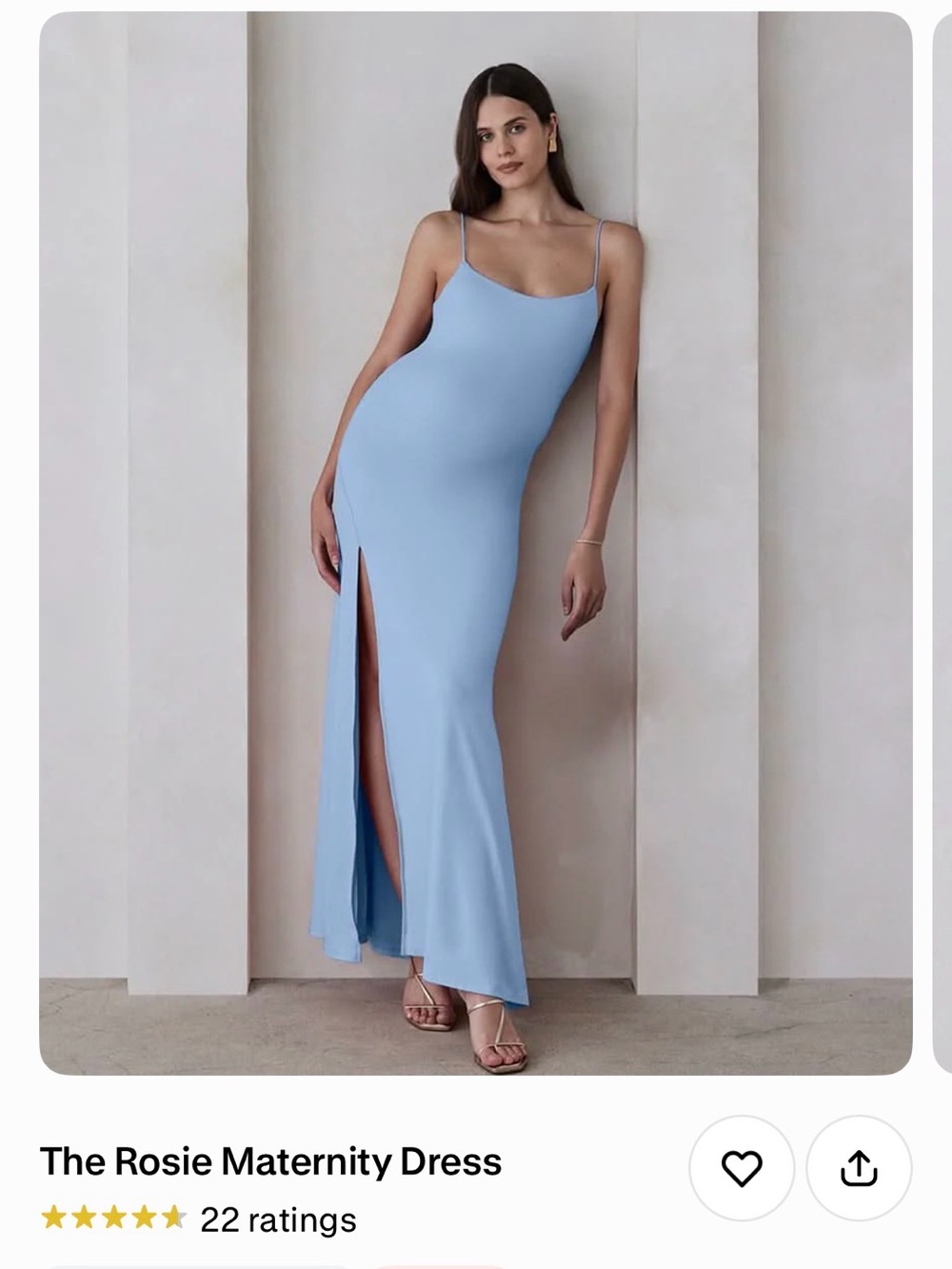 Rosie Spaghetti-Strap Maxi Dress in Light Blue